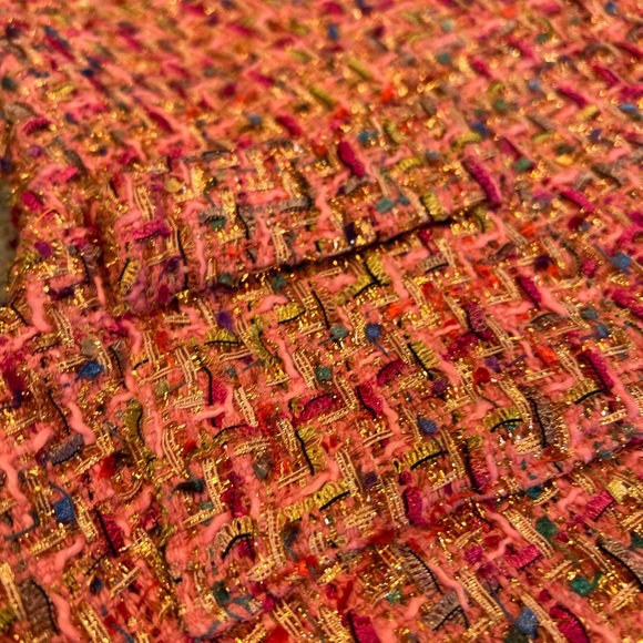 Pink Metallic Tweed Dress - Picture 5 of 10